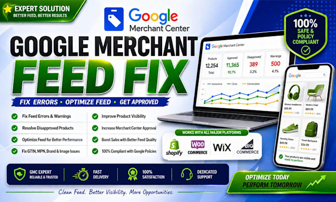 fix google merchant feed errors and optimize product feed for gmc