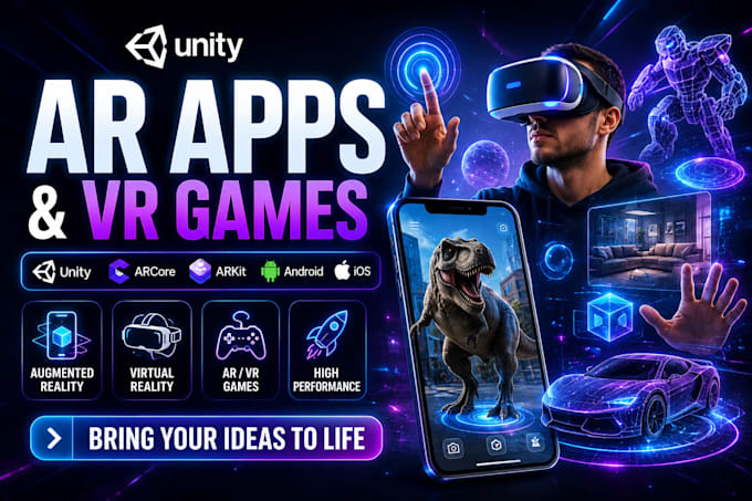 develop augmented reality develop ar apps, ar games, and VR development in unity