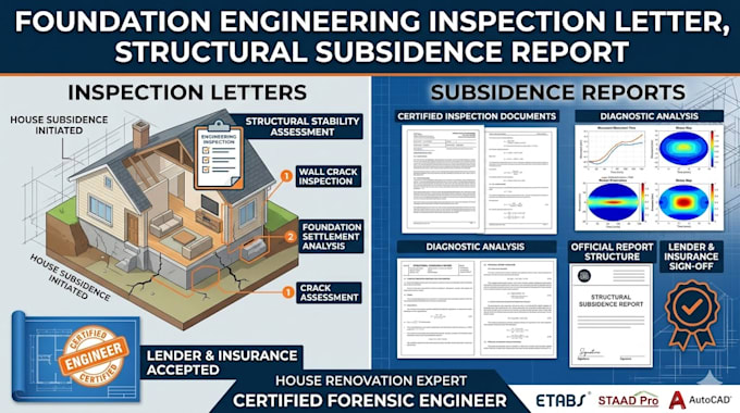 do foundation engineering inspection letter, structural subsidence report