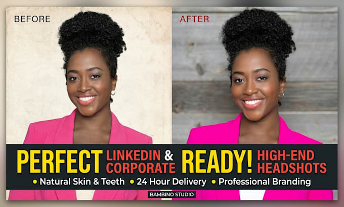 professional corporate headshot retouching and skin retouch