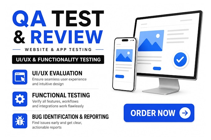 do QA testing, review website and app with UI UX functionality testing