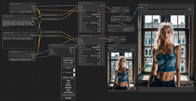 create custom comfyui workflow for sfw and nsfw stable diffusion generation