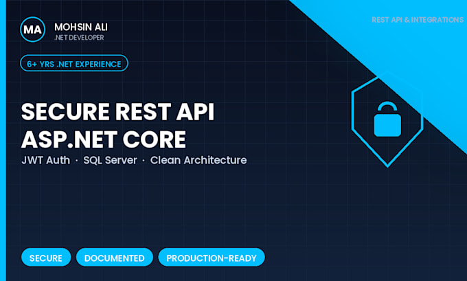 develop a secure asp dot net core rest API with sql server
