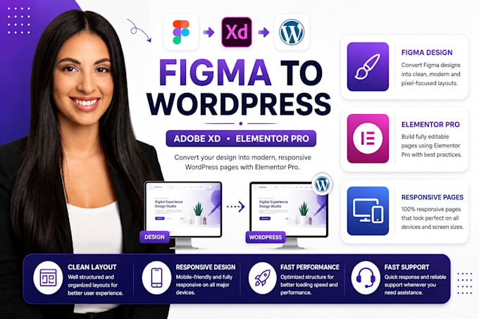 do figma to wordpress development convert adobe xd design to elementor pro pages