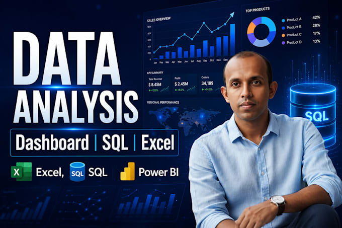 do data analysis excel sql power bi dashboard