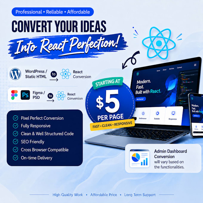 covert your design to react