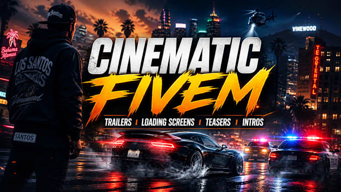 create cinematic fivem loading screen, 4k fivem trailer, fivem teaser gts5 intro