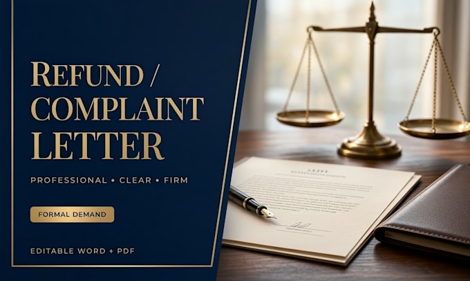 write a professional consumer complaint or refund demand letter