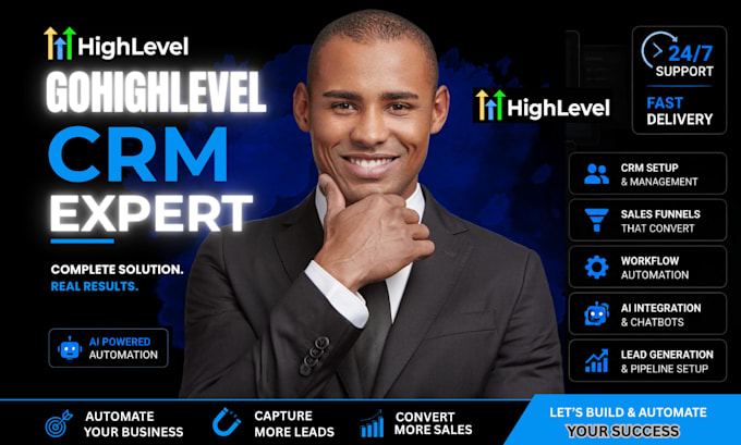 setup gohighlevel CRM, funnels, workflows and ai automation
