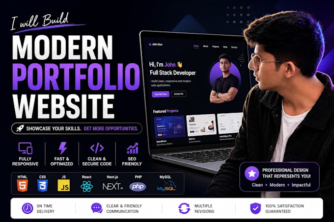 create a professional portfolio website