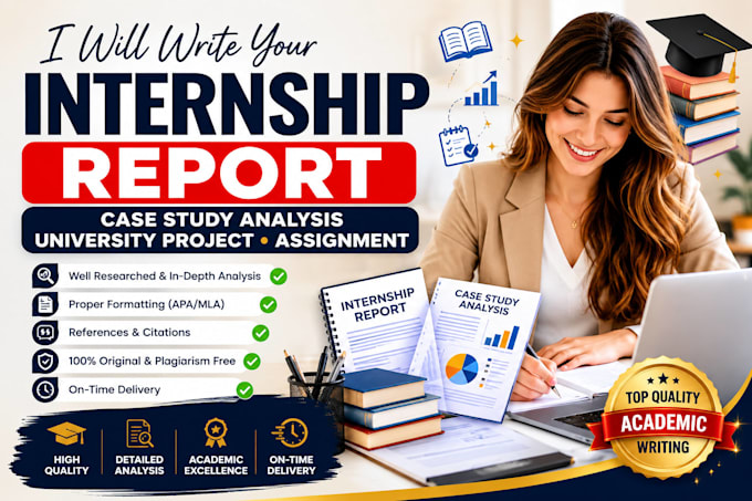 write your internship report case study analysis university project assignment
