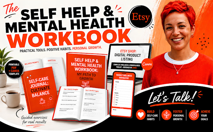design self help and mental health workbook etsy digital product worksheet