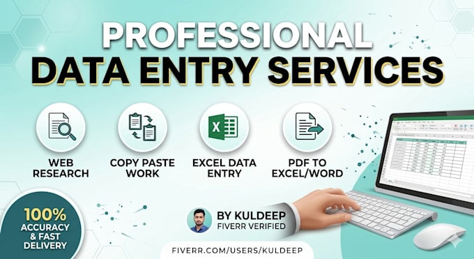 do perfect data entry, copy paste and web research work