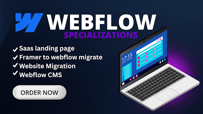 design your saas landing page or migrate your framer website to webflow with cms