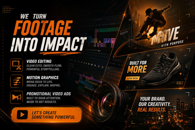 do video editing, motion graphics and promotional video ads
