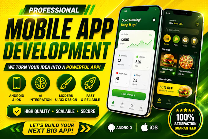 create a custom android or ios app with modern design and ai
