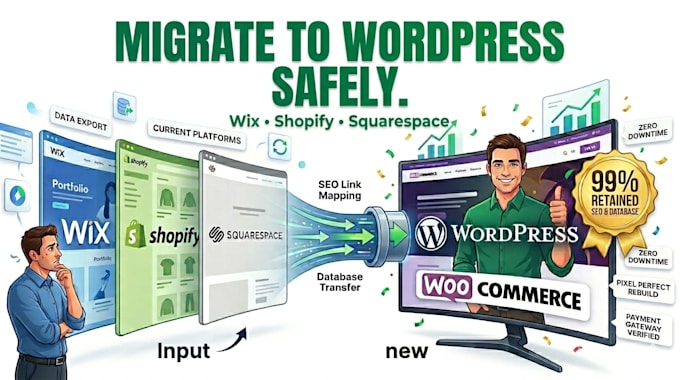 migrate wix, shopify, and squarespace to wordpress safely