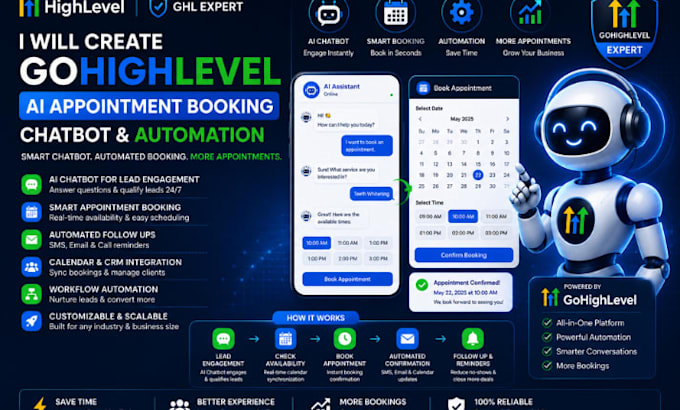 create gohighlevel ai appointment booking chatbot and automation