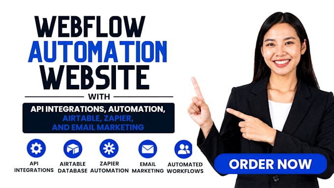 design and automate your webflow website with api, zapier and email marketing