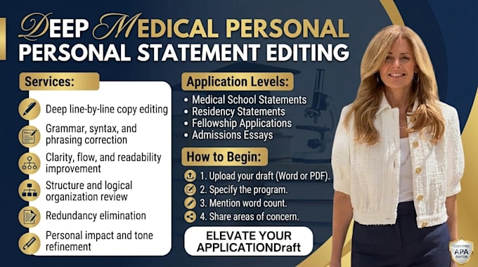 deeply edit your medical school, residency, or fellowship personal statement