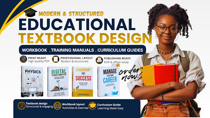 design educational textbook, training booklet layout, curriculum guide manual