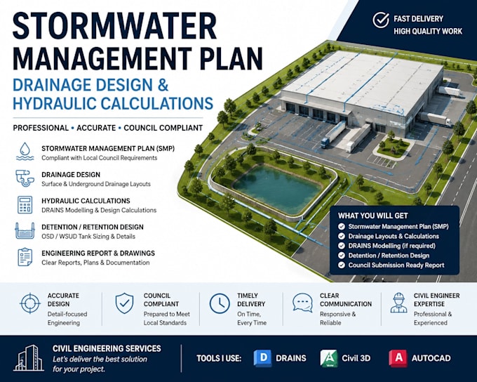 prepare stormwater management plans and drainage design reports