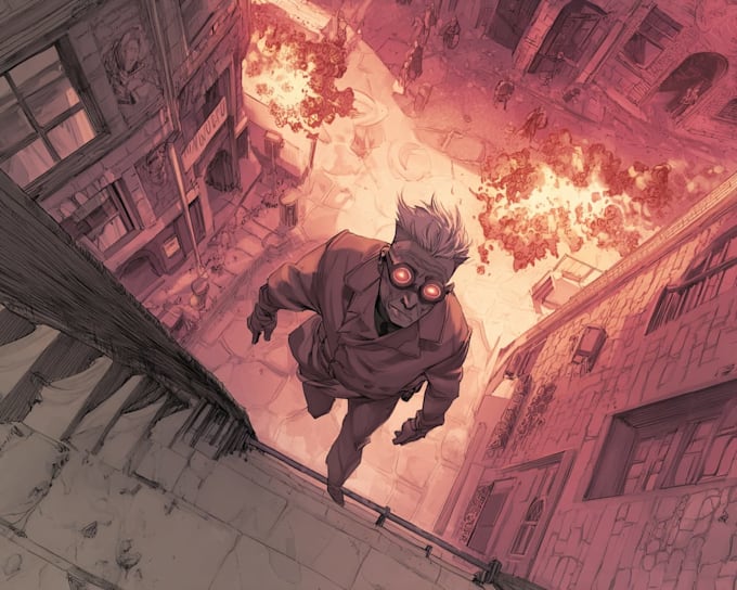 illustrate custom comic book characters and scenes