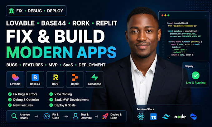 fix deploy lovable ai base44 replit supabase vibe coding saas mvp capacitor