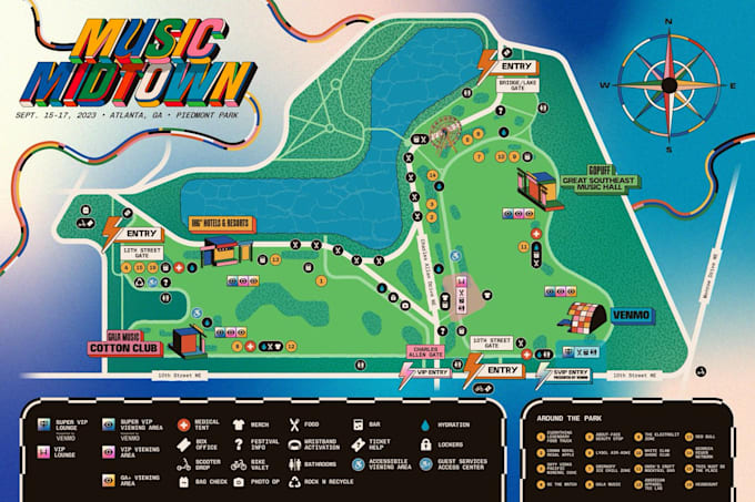 Design festival, event and venue maps for print and digital use by ...