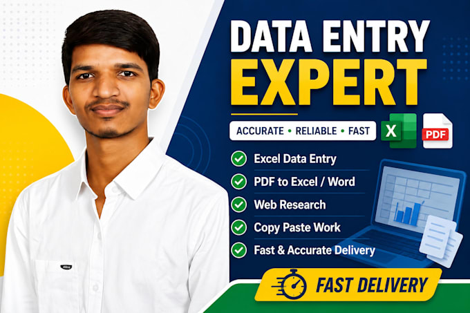do professional data entry, copy paste, and excel work