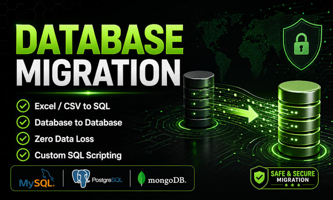 perform database migration, etl and sql data transformation
