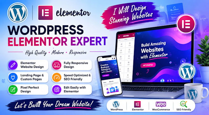 design a premium wordpress website using elementor pro