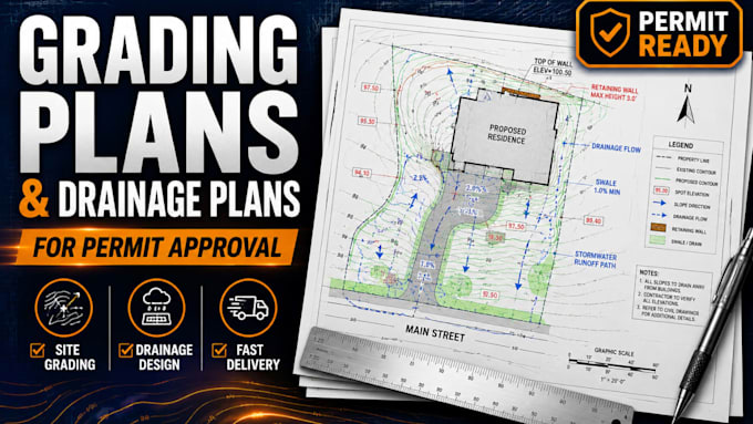 design grading plans and drainage plans for permit approval