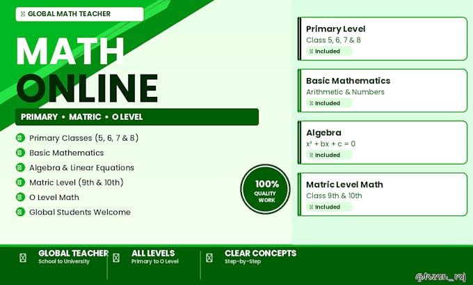 teach math online for school college 0 level students