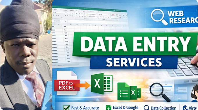 do professional data entry, excel data cleanup and web research services