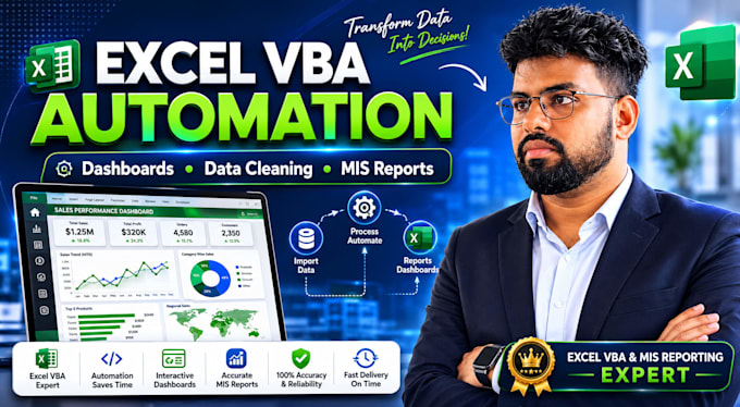 create excel vba macros, mis reports and dashboards