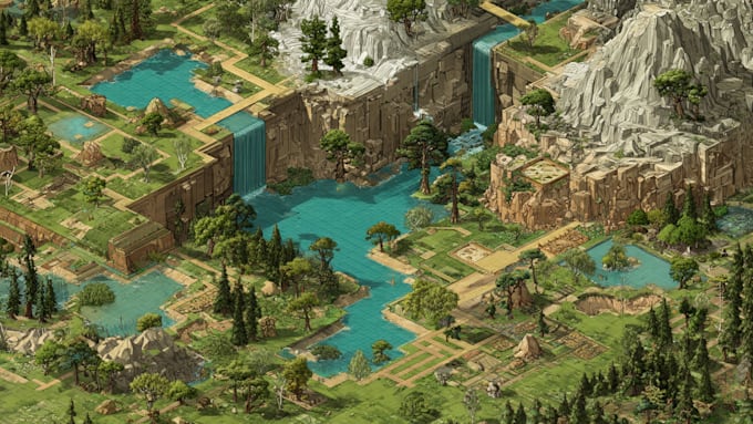 create 2d isometric illustration or map