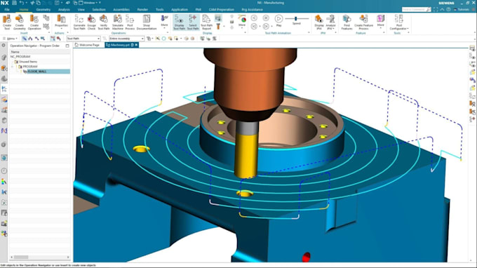 do cnc programming and cam toolpaths in siemens nx