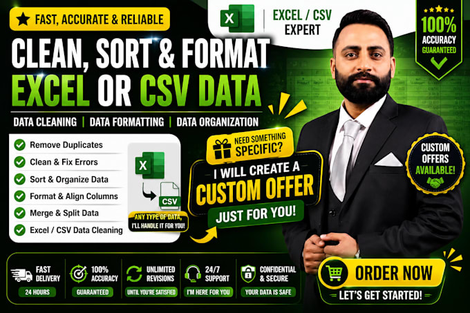 clean sort and format excel or CSV data