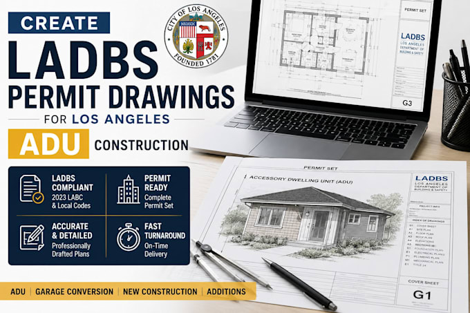 create ladbs permit drawings for los angeles adu construction