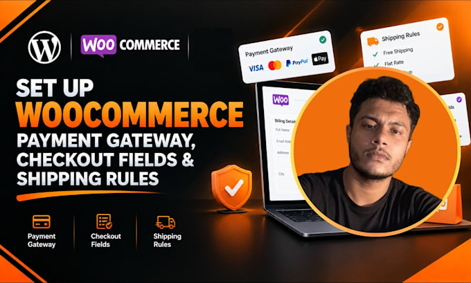 set up woocommerce payment gateway, shipping, tax, product, flat rate