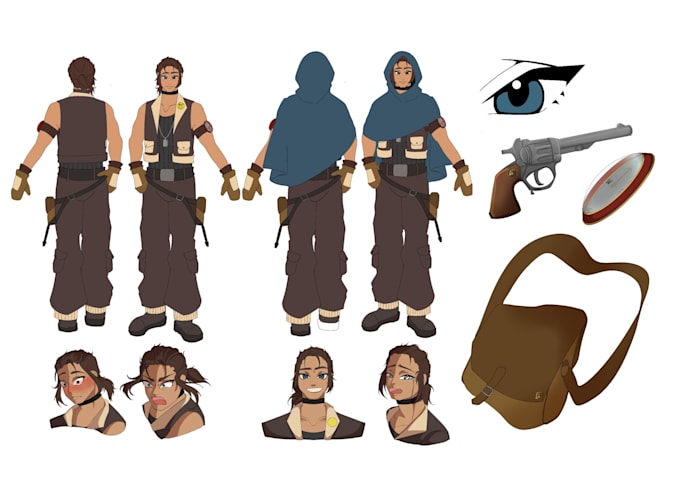 create a stylized character reference sheet for your oc