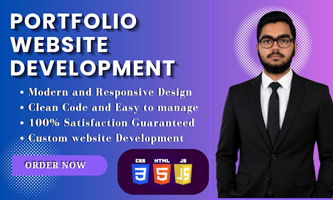build a portfolio website using HTML CSS and vanilla java script