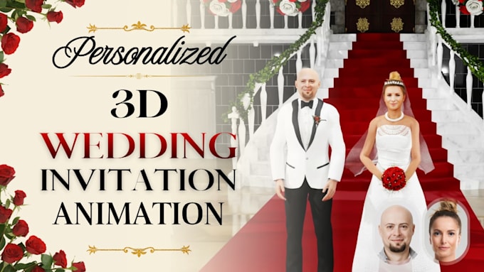 create a personalized cinematic 3d wedding invitation
