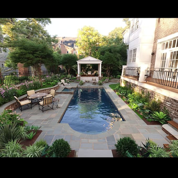 do backyard landscape design garden patio rendering pergola