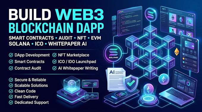build web3 blockchain dapp smart contracts audit nft evm solana ico whitepaperai