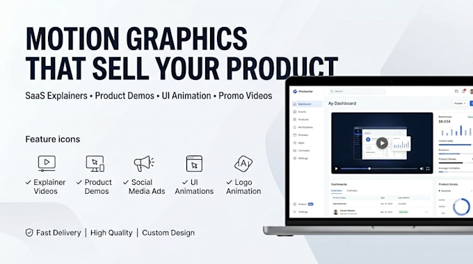 create high quality custom motion graphics animations