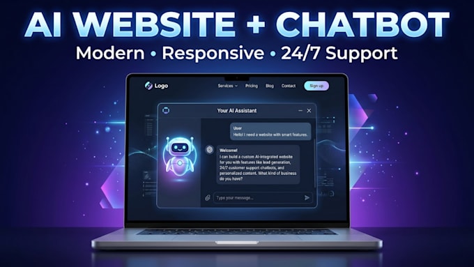 create an ai powered website with a custom chatbot