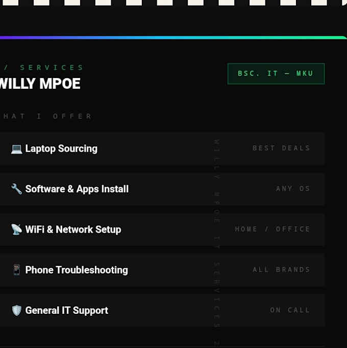 provide IT support, fix laptop and wifi issues remotely