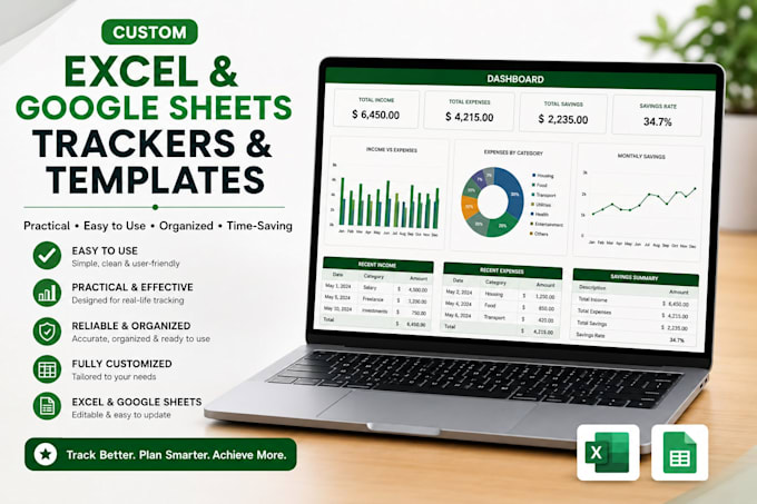 Create custom excel and google sheets trackers and templates by ...